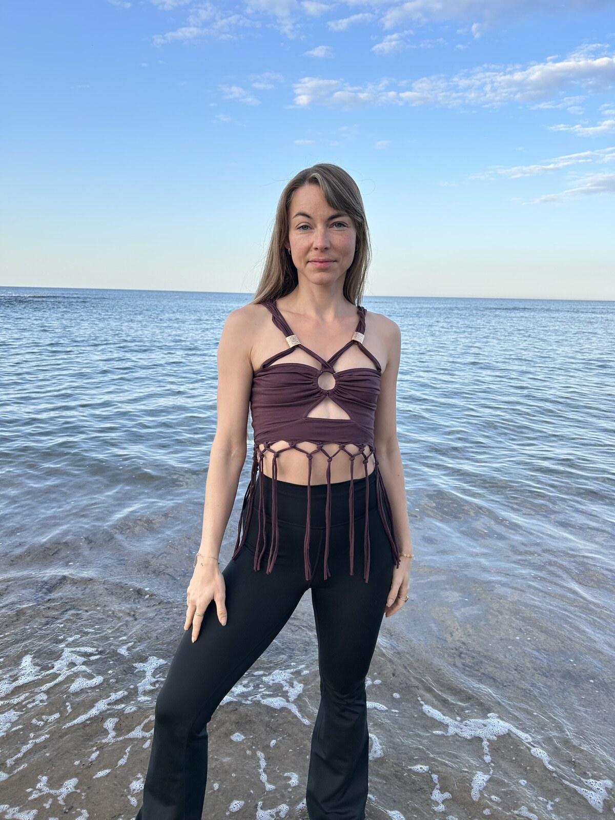 Soft portrait at the shoreline at sunset